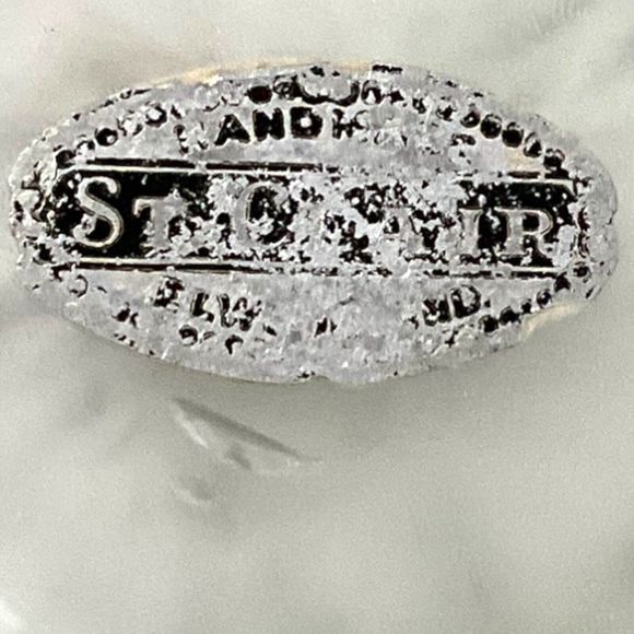 Vtg St Clair Glass Paperweight Ashtray White Trumpet Flowers Controlled Bubbles - Picture 14 of 16